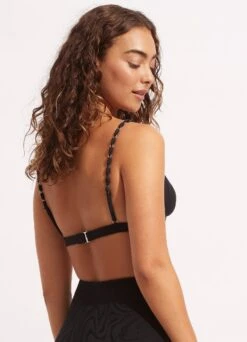 Second Wave Fixed Tri Bra - Black -Seafolly Sales Store 31415 968 Black 4