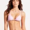 Sorrento Stripe Triangle Bikini Top - Parfait Pink -Seafolly Sales Store 31428 027 ParfaitPnk 4