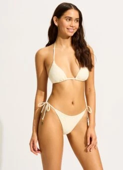 Chiara Slide Triangle Bikini Top - Ecru -Seafolly Sales Store 31428 093 Ecru 11