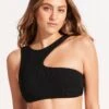 Second Wave Assymetrical Tank - Black -Seafolly Sales Store 31453 968 Black 1