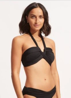 Seafolly Collective Halter Bandeau Bikini Top - Black -Seafolly Sales Store 33816 942 Black 3