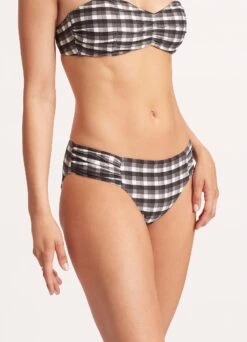 Portofino Ruched Side Retro Pant - Black -Seafolly Sales Store 40145 939 Black 4