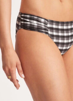 Portofino Ruched Side Retro Pant - Black -Seafolly Sales Store 40145 939 Black 6