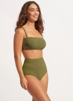 Sea Dive High Waisted Pant - Khaki -Seafolly Sales Store 40558 861 Khaki 5
