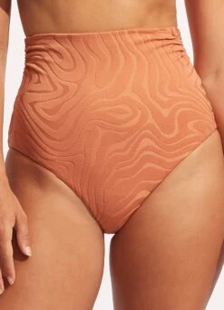 Second Wave High Waist Pant - Copper Tan 10 Second Wave High Waist Pant - Copper Tan -Seafolly Sales Store 40700 968 Copper 20Tan 3