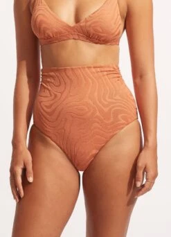 Second Wave High Waist Pant - Copper Tan 11 Second Wave High Waist Pant - Copper Tan -Seafolly Sales Store 40700 968 Copper 20Tan 4