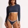 Beach Bound Scoop High Cut Bikini Bottom - True Navy -Seafolly Sales Store 40707 072 True 20Navy 3