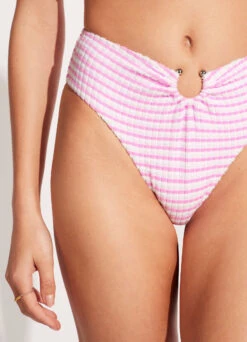 Sorrento Stripe High Waisted Bikini Bottom - Parfait Pink -Seafolly Sales Store 40720 027 ParfaitPnk 7