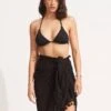 Cotton Gauze Sarong - Black 2 Cotton Gauze Sarong - Black -Seafolly Sales Store 52965 SG Black 1 3181b2d6 f37b 4fd2 a12d 8d9151299dfd