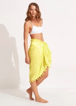 Cotton Gauze Sarong - Celery -Seafolly Sales Store 52965 SG Celery 3