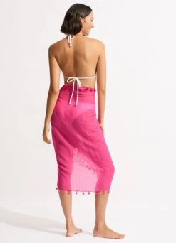 Cotton Gauze Sarong - Fuchsia Rose -Seafolly Sales Store 52965 SG FuchsiaRos 5