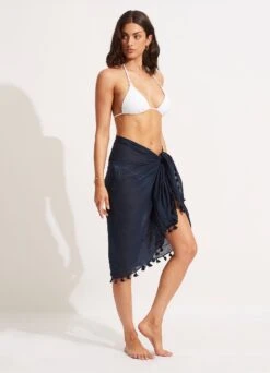 Cotton Gauze Sarong - Indigo -Seafolly Sales Store 52965 SG Indigo 3 08311979 8c8b 4913 8666 c4114d9b0a67