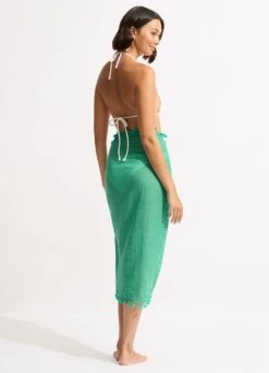 Cotton Gauze Sarong - Jade -Seafolly Sales Store 52965 SG Jade 5