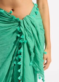 Cotton Gauze Sarong - Jade -Seafolly Sales Store 52965 SG Jade 6