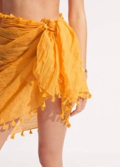 Cotton Gauze Sarong - Rockmelon 9 Cotton Gauze Sarong - Rockmelon -Seafolly Sales Store 52965 SG Rockmelon 6