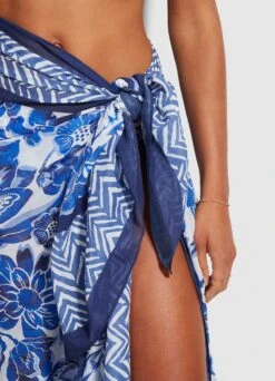 Modern Marina Pareo Sarong - Marina Blue -Seafolly Sales Store 54483 SG MarinaBlu 4