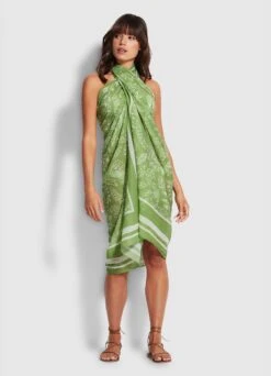 Folklore Pareo - Green Tea -Seafolly Sales Store 54602 SG Green 20Tea 4