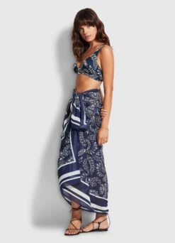 Folklore Pareo - True Navy -Seafolly Sales Store 54602 SG True 20Navy 5