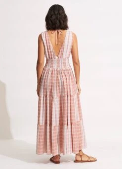 Textured Gingham Maxi Dress - Lilac -Seafolly Sales Store 54678 DR Lilac 4
