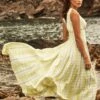 Textured Gingham Maxi Dress - Wild Lime -Seafolly Sales Store 54678 DR Wild 20Lime 1