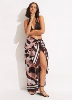 Poolside Pareo - Sepia