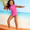 Essential Girls S/S Rash Vest - Pink -Seafolly Sales Store 56552 Pink 1