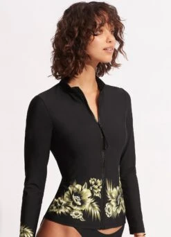 Island In The Sun Long Sleeve Sunvest - Avocado -Seafolly Sales Store 60203 946 Avocado 3