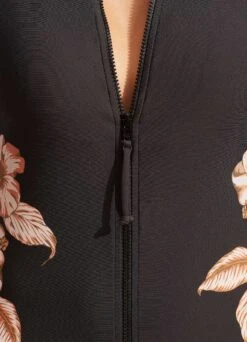 Castaway Long Sleeve Sunvest - Black -Seafolly Sales Store 60203 980 Black 5